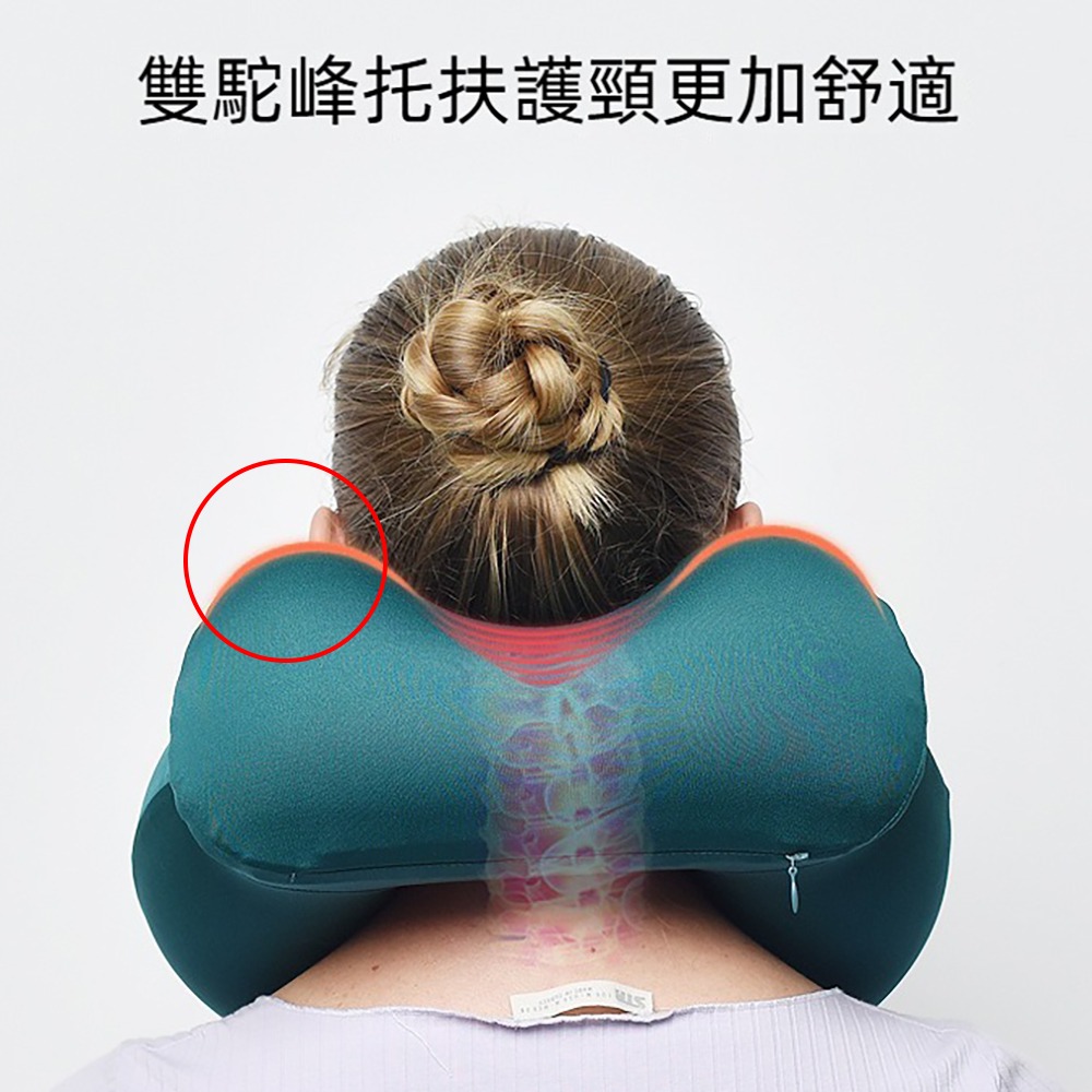 按壓充氣護頸枕 U型枕 旅行枕 按壓充氣 親膚冰爽面料 遮光帽U型枕 護頸脖 充氣頸枕 飛機枕 午睡枕 I214-細節圖4