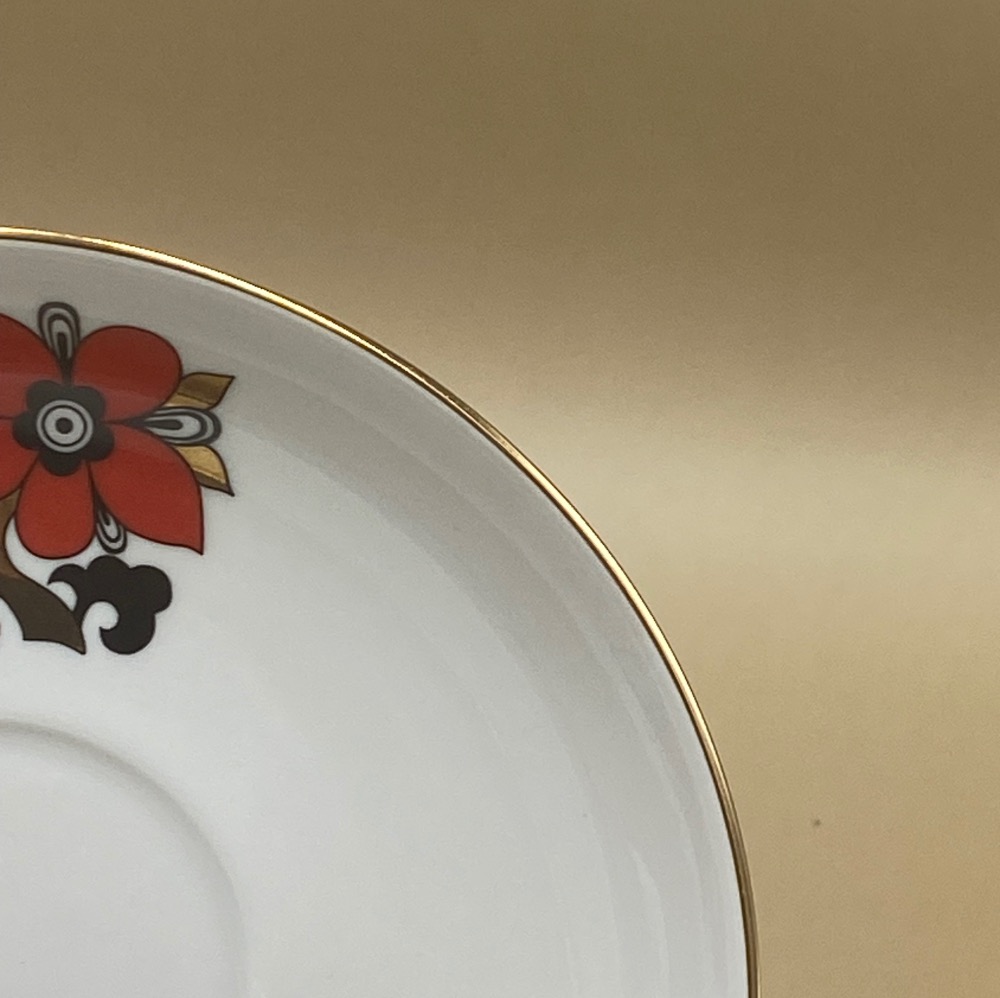 俄羅斯Imperial porcelain皇家瓷器金邊紅金公雞咖啡/花茶杯組（2023-1-31-16）-細節圖6
