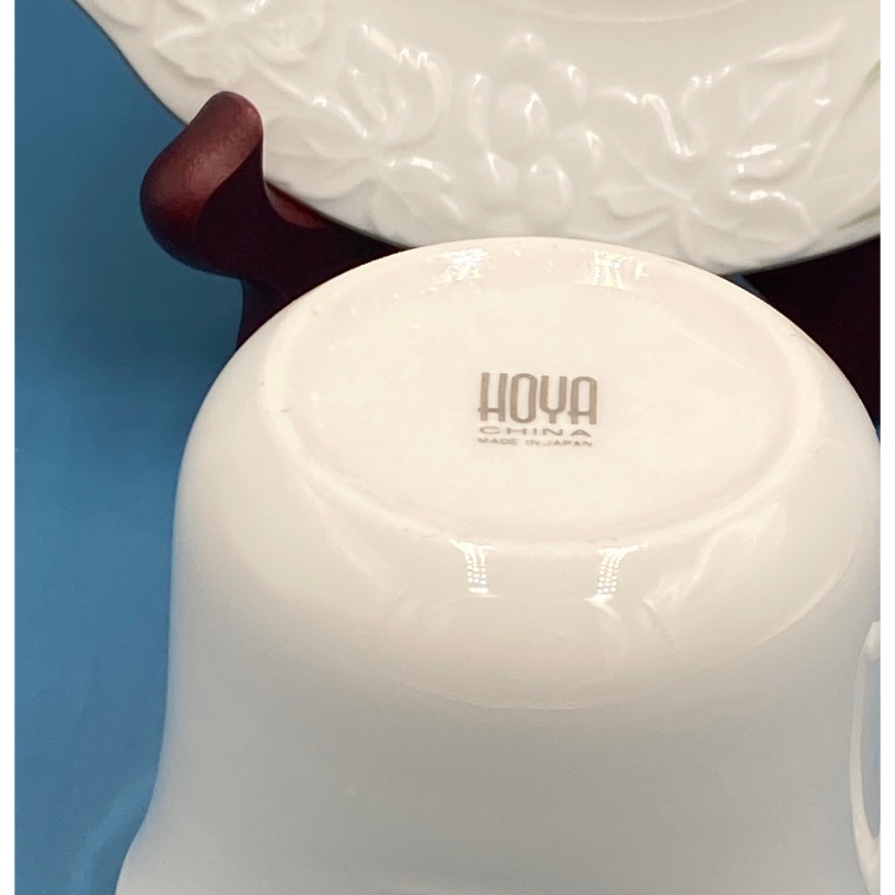 日本Hoya保谷白瓷金邊玫瑰紋浮雕花卉咖啡/花茶杯組（2957-1-32-26）220ml-細節圖7