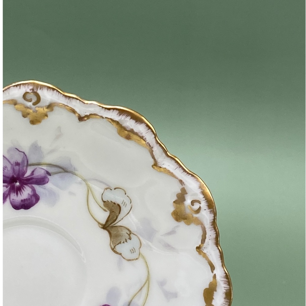 法國Limoges利摩日金邊手繪紫羅蘭濃縮咖啡杯組（6369-2-1-33-9）100ml-細節圖6
