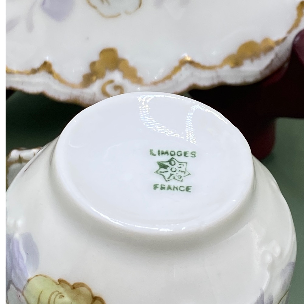 法國Limoges利摩日金邊手繪紫羅蘭濃縮咖啡杯組（6369-2-1-33-9）100ml-細節圖7