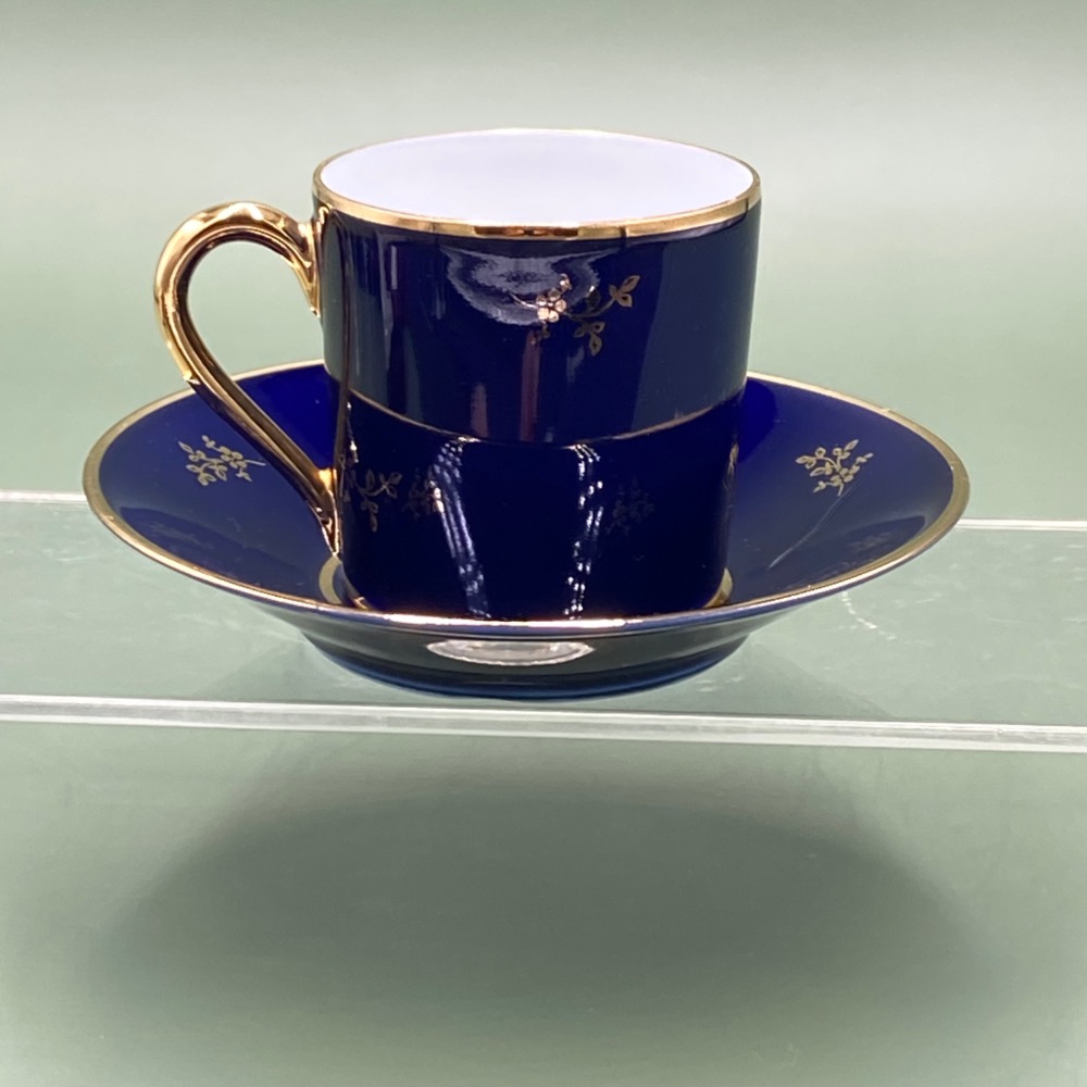 法國Limoges利摩日金邊海軍藍濃縮咖啡杯組（6369-6-1-33-9）80ml-細節圖3