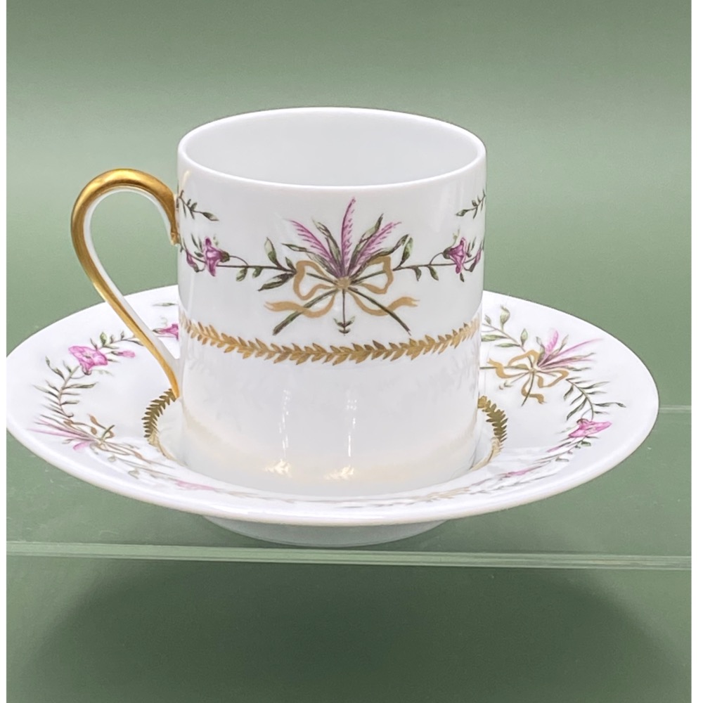 法國Limoges利摩日Raynaud雷諾金色絲帶花束濃縮咖啡杯組（6369-2-2-33-9）120ml-細節圖4