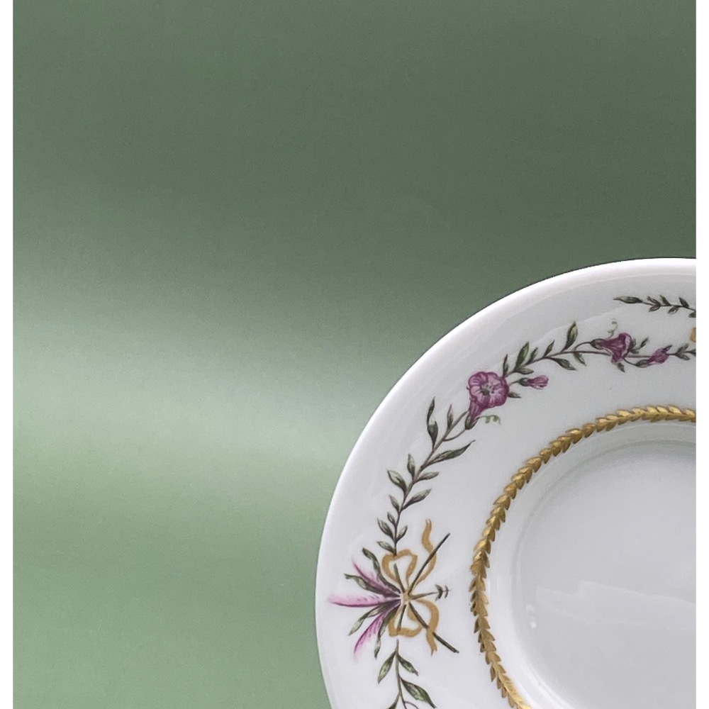 法國Limoges利摩日Raynaud雷諾金色絲帶花束濃縮咖啡杯組（6369-2-2-33-9）120ml-細節圖6