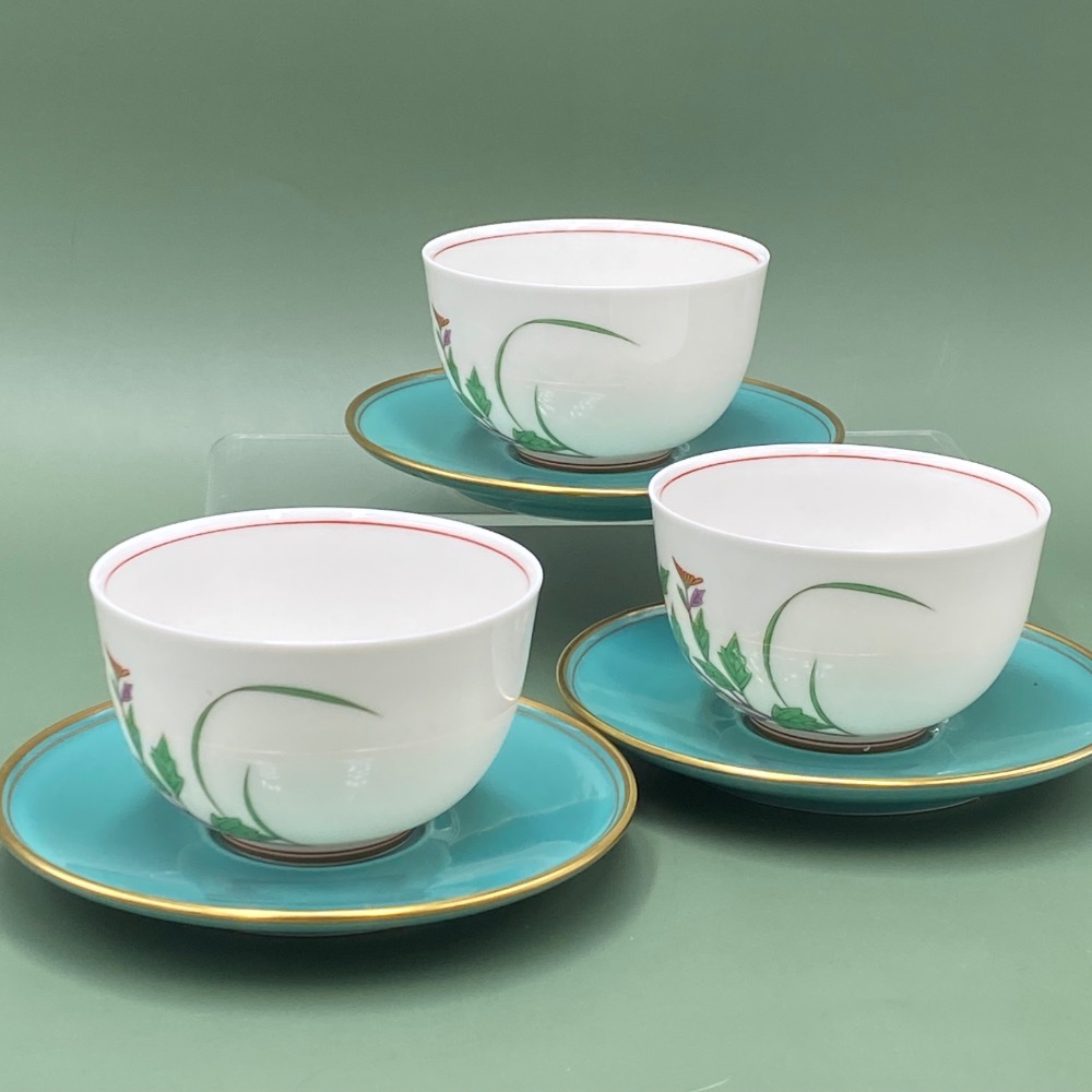 日本Koransha香蘭社細白瓷菊紋3茶杯組（9405-4-32-23）200ml-細節圖2