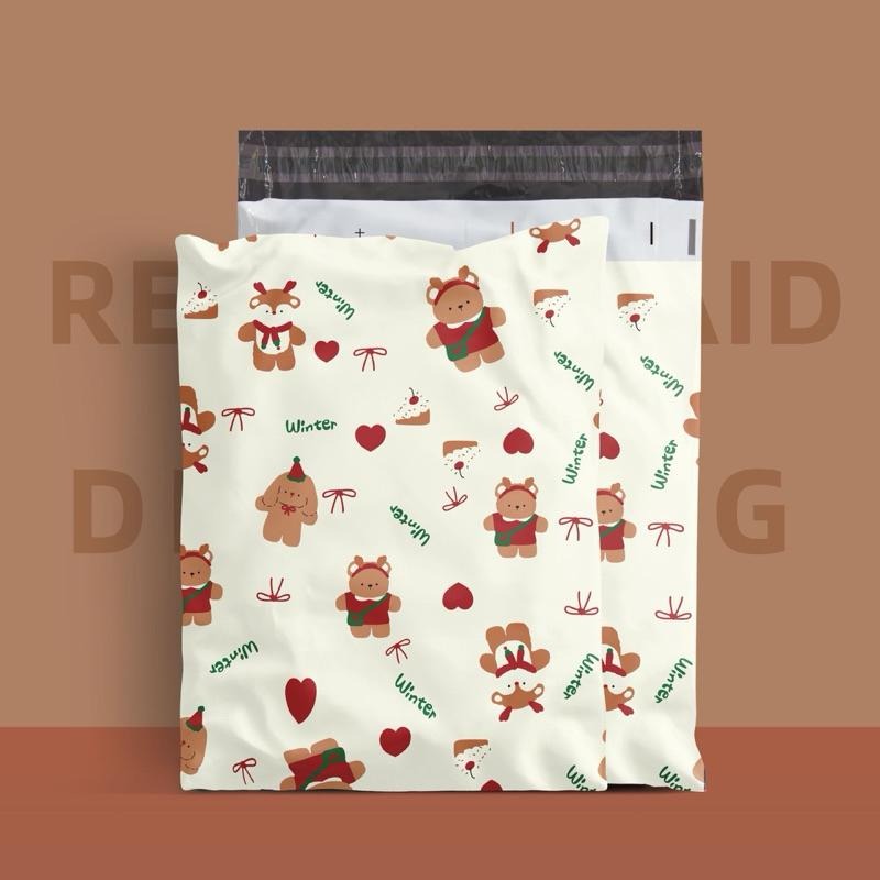 ✿Cindy包材✿❤️心臟爆擊 現貨 聖誕 溫暖熊 🐻熊熊 破壞袋 包裝袋 快遞袋 物流袋 寄件袋 網拍袋 高品質-細節圖2