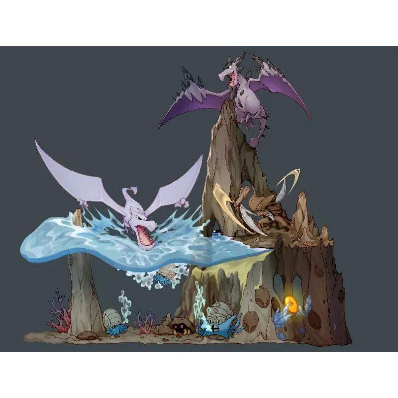 【黑哥模型】基因工作室 寶可夢 拼接組第一彈 化石翼龍 GK雕像 拆檢無損-細節圖2