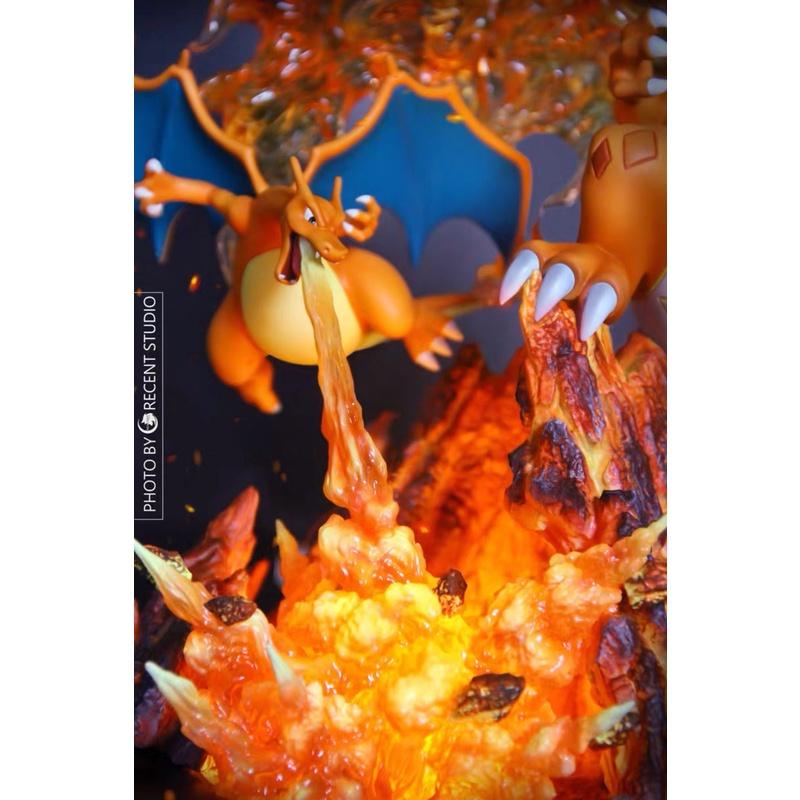 【黑哥模型】新月工作室 寶可夢/神奇寶貝 極巨化噴火龍家族共鳴 全新未拆 GK 雕像-細節圖2