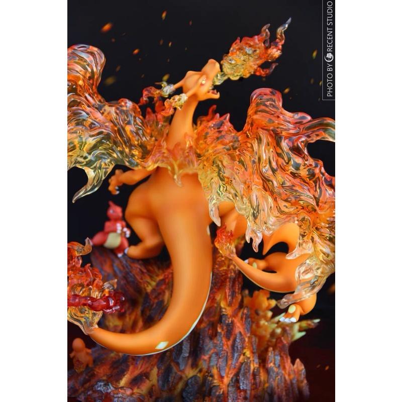 【黑哥模型】新月工作室 寶可夢/神奇寶貝 極巨化噴火龍家族共鳴 全新未拆 GK 雕像-細節圖3