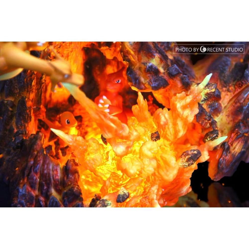 【黑哥模型】新月工作室 寶可夢/神奇寶貝 極巨化噴火龍家族共鳴 全新未拆 GK 雕像-細節圖4