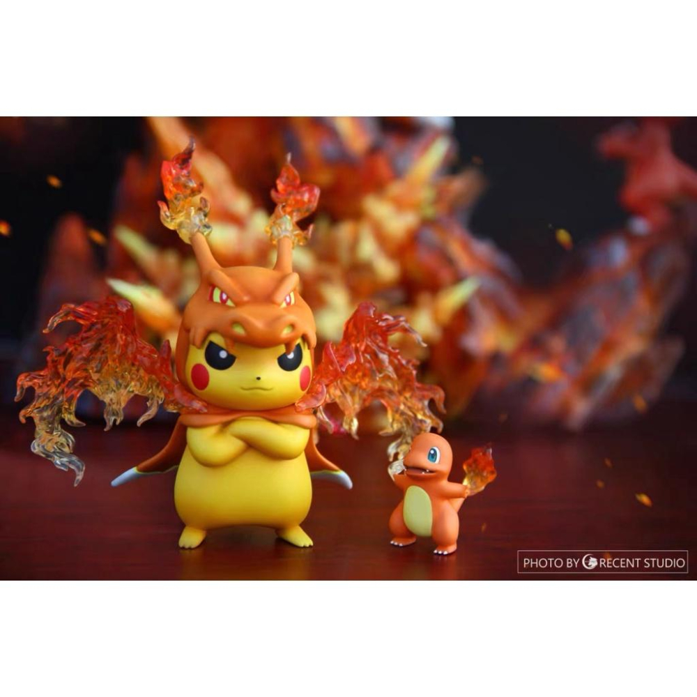 【黑哥模型】新月工作室 寶可夢/神奇寶貝 極巨化噴火龍家族共鳴 全新未拆 GK 雕像-細節圖5