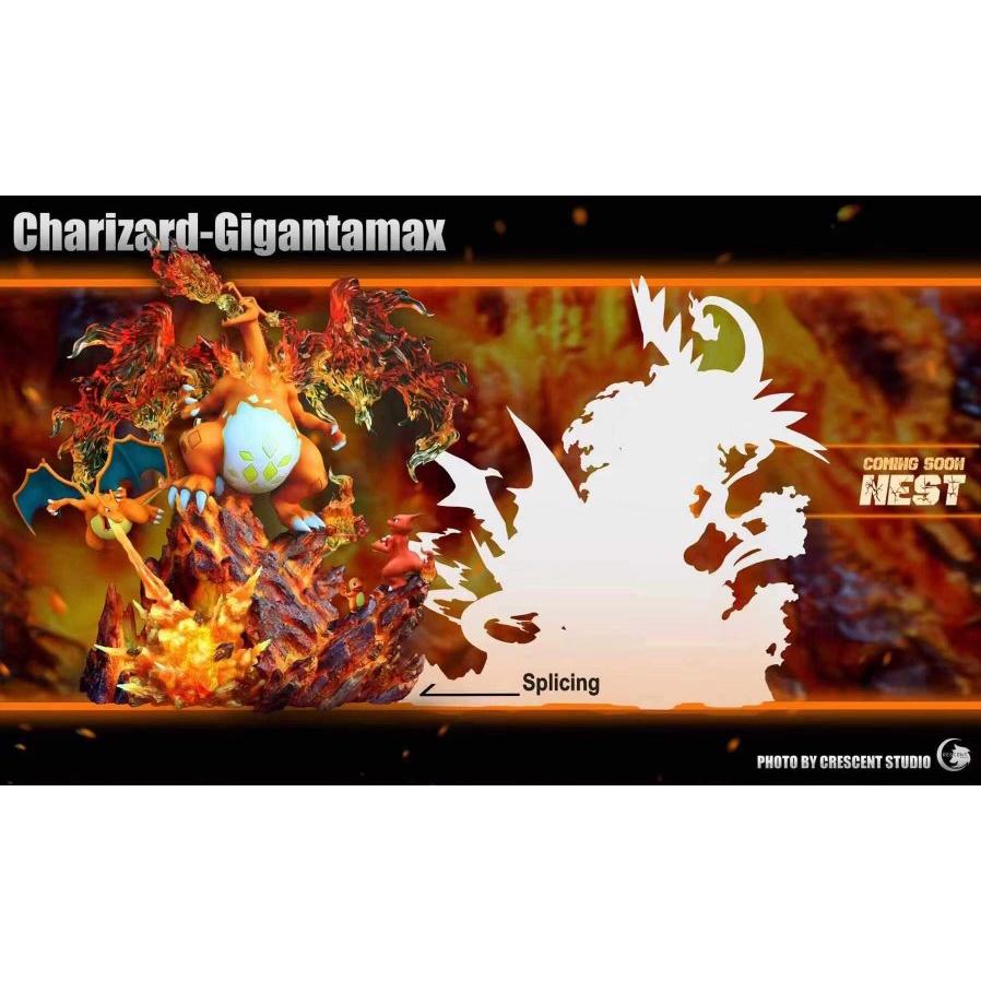 【黑哥模型】新月工作室 寶可夢/神奇寶貝 極巨化噴火龍家族共鳴 全新未拆 GK 雕像-細節圖6