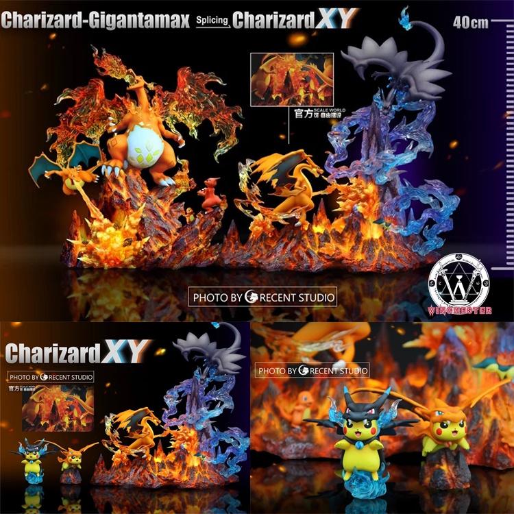 【黑哥模型】新月工作室 寶可夢/神奇寶貝 XY噴火龍家族 拼接共鳴 拆擺無損 GK 雕像-細節圖2