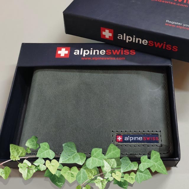 【ALPINE SWISS】瑞士+ 男皮夾 短夾 麂皮 品牌盒裝／仿舊灰（單鈔夾）-細節圖5