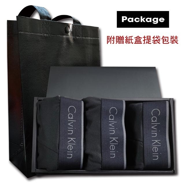 【CK】Calvin Klein 男內褲 三角男內褲 彈纖 中低腰 超值3件盒組／黑色紙盒版-細節圖6