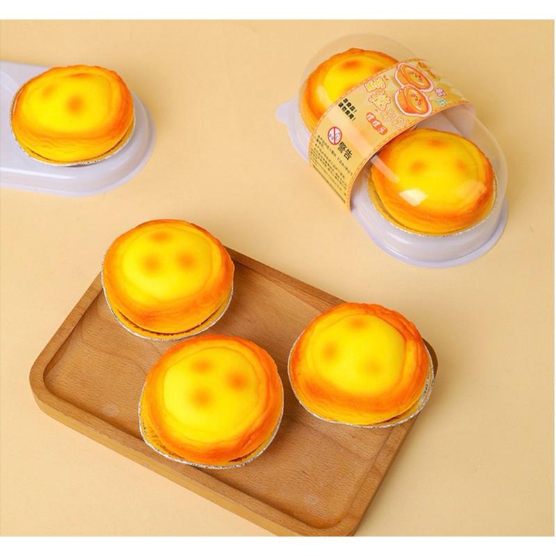 🈶現貨 葡式蛋撻捏捏樂 發洩玩具 舒壓玩具 解壓玩具 紓解壓力 仿真蛋撻-細節圖4