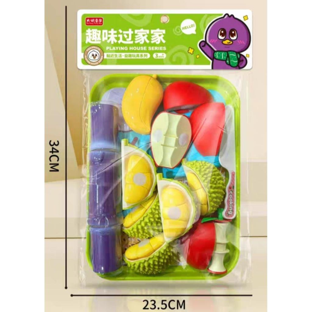 🈶️現貨 水果切切樂 切切樂玩具 家家酒玩具 仿真水果 水果可切玩具 水果可撥玩具  仿真榴槤 仿真甘蔗-細節圖6