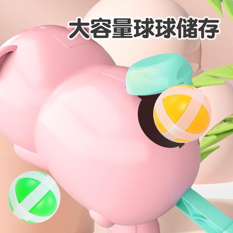 🈶現貨 豬豬彈射球球槍 小豬球球槍 黏球標靶玩具 黏黏球 空氣球槍 射擊玩具 粘粘球-細節圖3