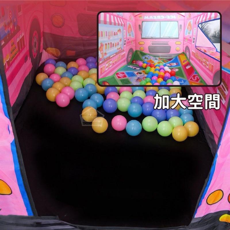 🈶現貨 兒童帳篷遊戲屋 遊戲帳篷 球池 寶寶專屬遊樂場 警車 消防車 軍車 冰淇淋車 甜品車 摺疊 折疊 秒開玩具車帳篷-細節圖5