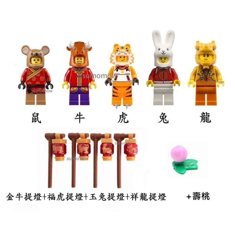 {全新} LEGO 樂高 80113 80104 80111 80109 鼠牛虎兔龍 生肖人偶 十二生肖-細節圖3