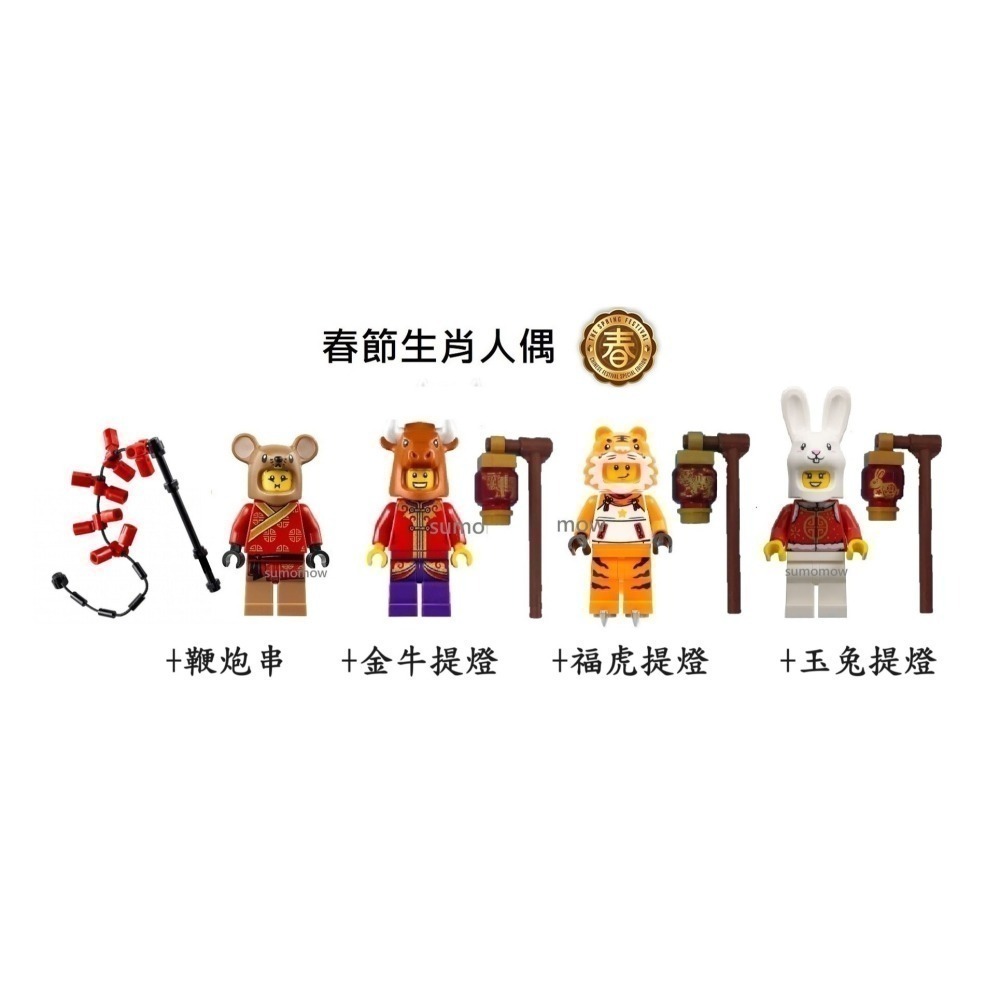 {全新} LEGO 樂高 80113 80104 80111 80109 鼠牛虎兔龍 生肖人偶 十二生肖-細節圖6