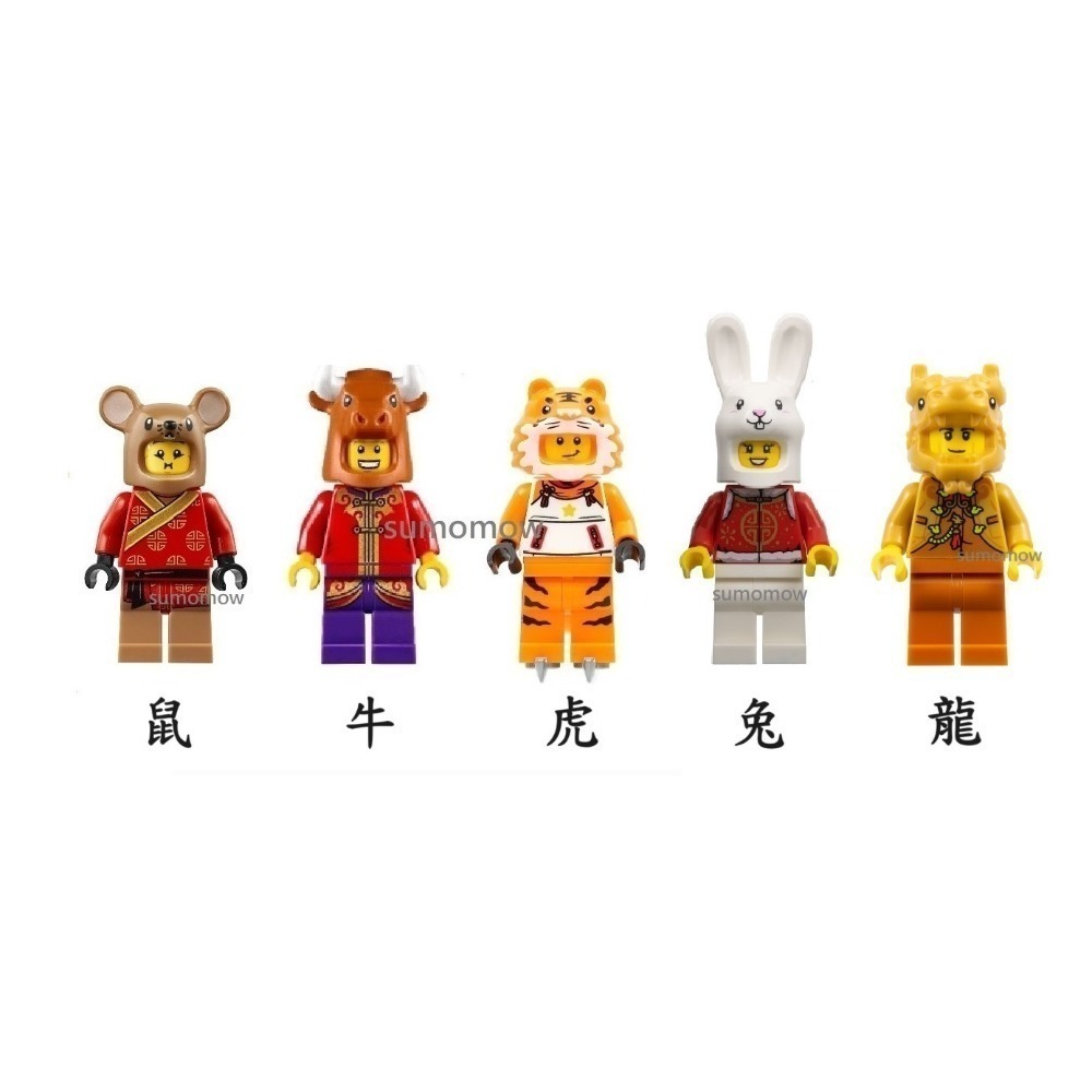{全新} LEGO 樂高 80113 80104 80111 80109 鼠牛虎兔龍 生肖人偶 十二生肖-規格圖6
