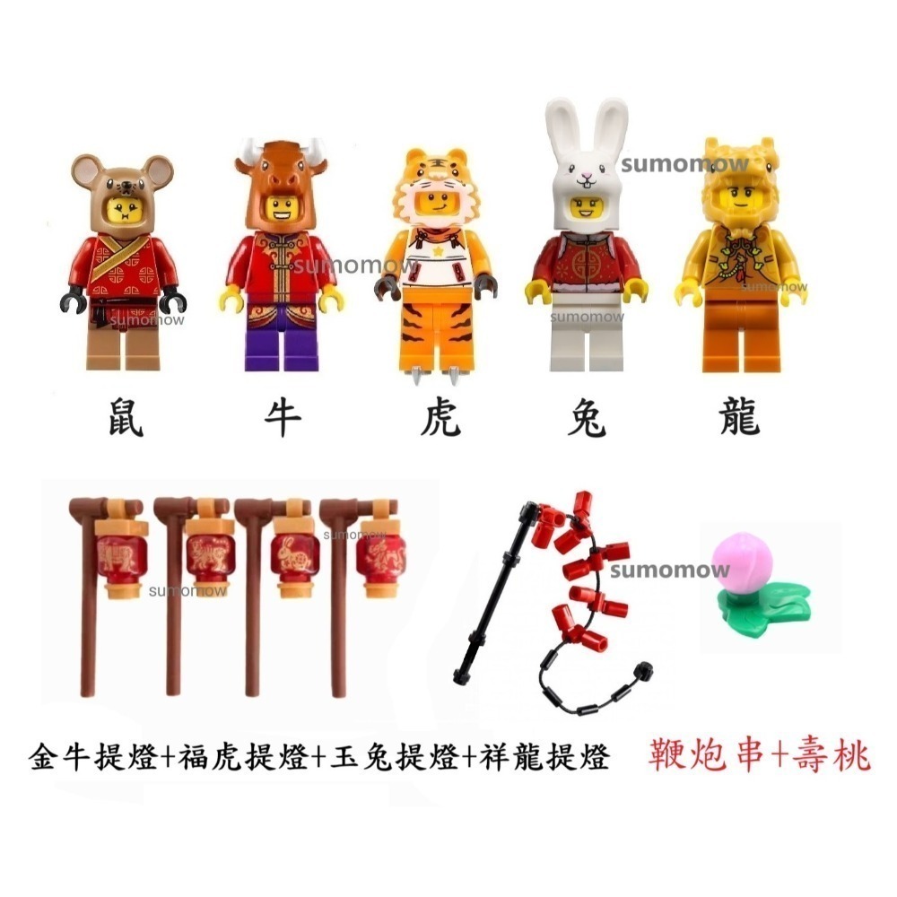 {全新} LEGO 樂高 80113 80104 80111 80109 鼠牛虎兔龍 生肖人偶 十二生肖-規格圖6