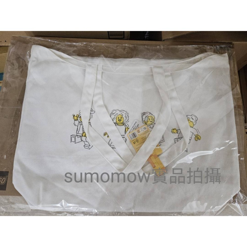 {全新} LEGO 樂高 白色人偶帆布袋 購物袋-細節圖2
