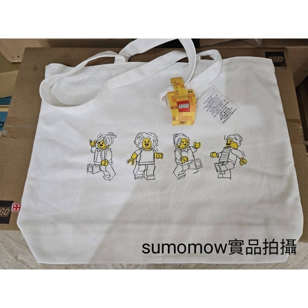 {全新} LEGO 樂高 白色人偶帆布袋 購物袋-細節圖5