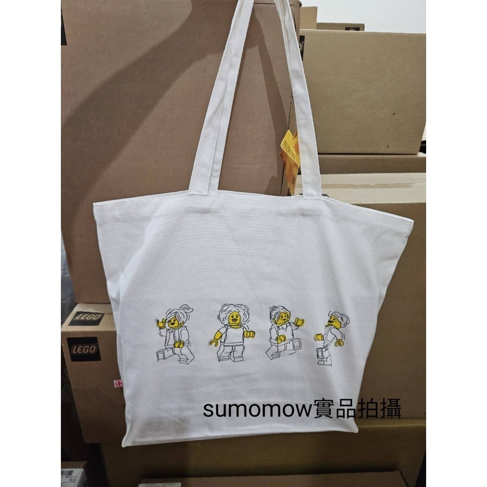 {全新} LEGO 樂高 白色人偶帆布袋 購物袋-細節圖6