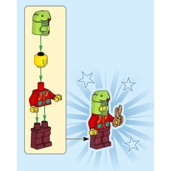 {全新} LEGO 蛇年人偶 出自80116 十二生肖 蛇年 財蛇提燈-規格圖4