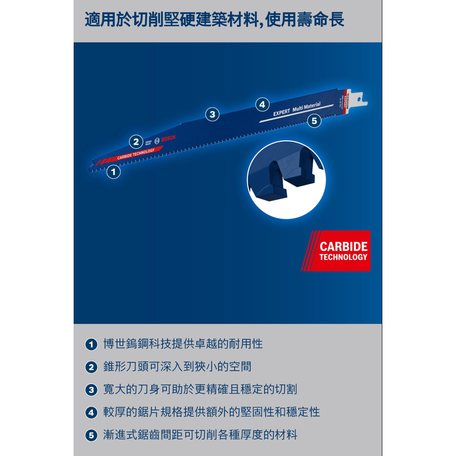 <含稅>BOSCH博世 S1256XHM超耐久鎢鋼軍刀鋸片-細節圖3