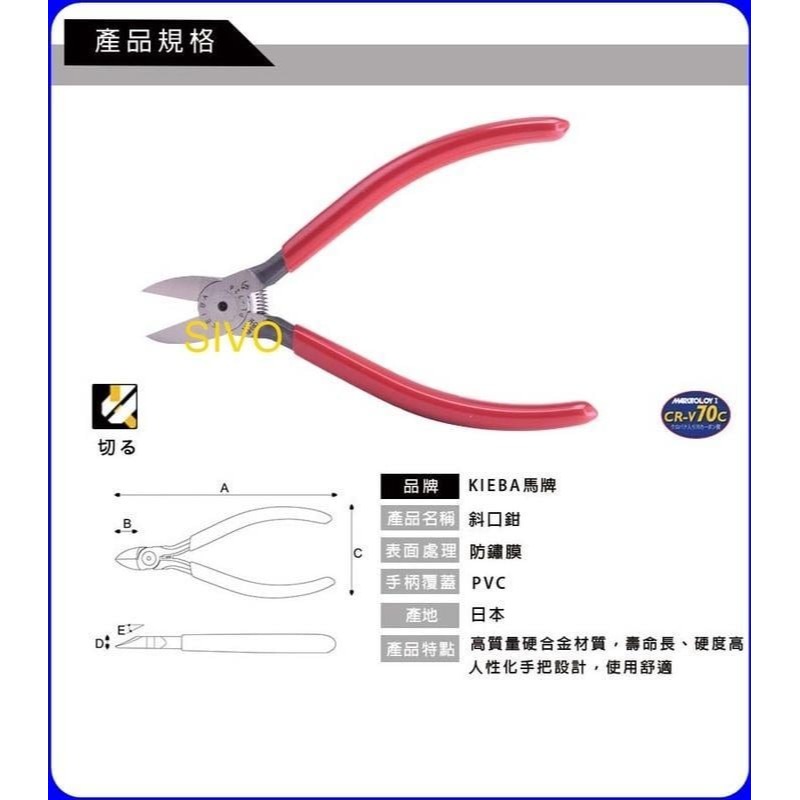 日本馬牌 KEIBA PL-725 PL-726 PL-727 PL-728 塑膠斜口鉗 模型 射出成型 模具-細節圖5