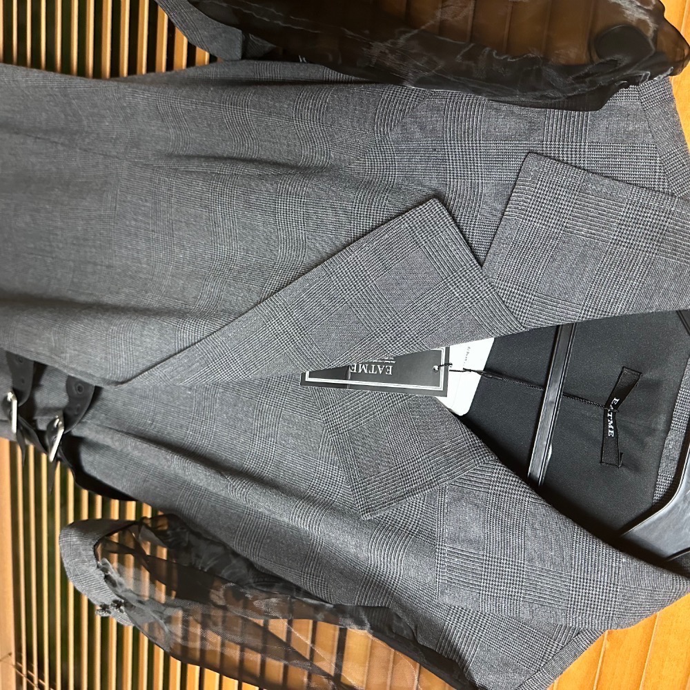 [全新］EATME 日本 日系 地雷系 量產型 V領灰色暗紋連身洋裝 連身裙 長洋 長裙 襬摺裙 正品-細節圖5