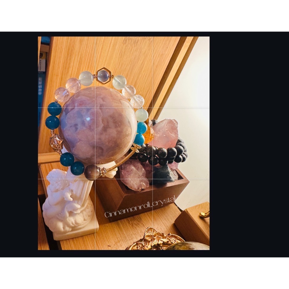 十月水晶☆微水晶能量陪伴🌿星辰🌙 人造藍貓眼、海藍寶、白阿塞、黑金骨幹、藍磷灰-細節圖2