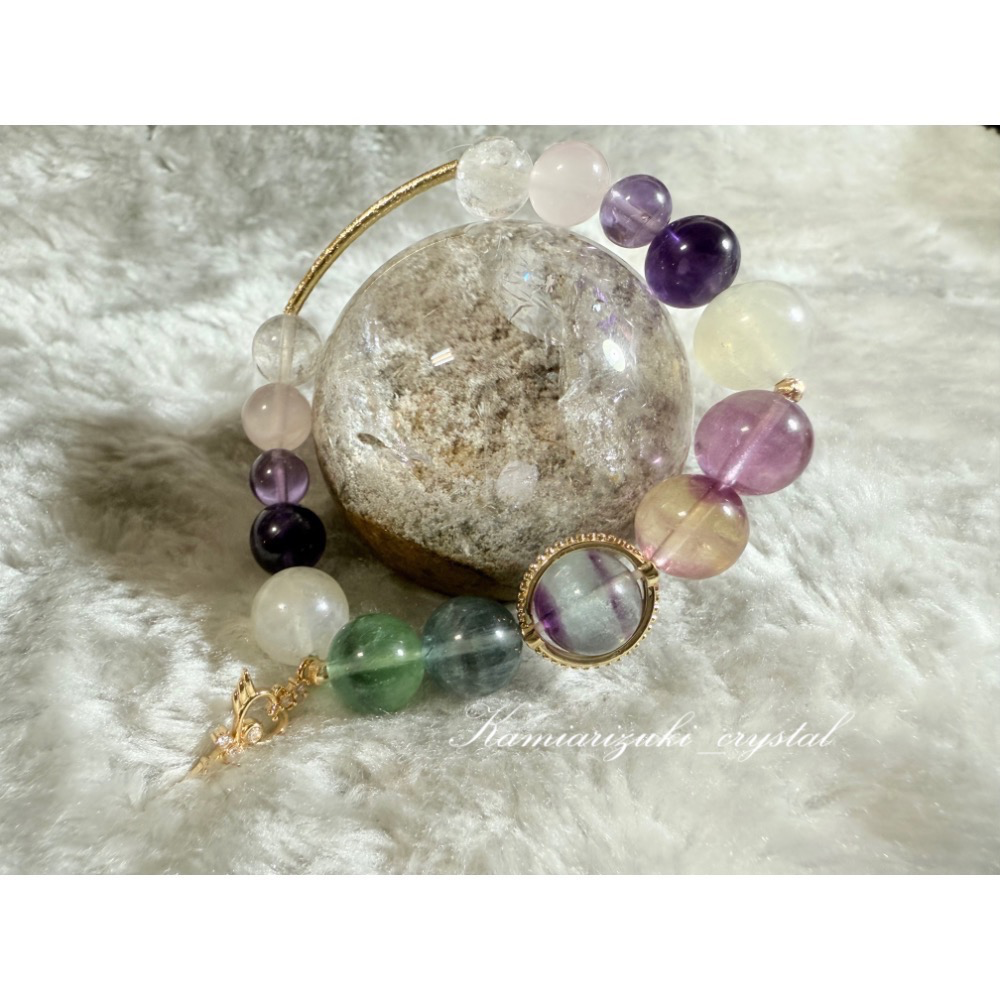 ［十月水晶］微水晶陪伴🌿獨角獸之心🦄 獨角獸螢石、白月光、烏拉圭紫水晶、薰衣草紫水晶、西柚粉晶、白水晶-細節圖2