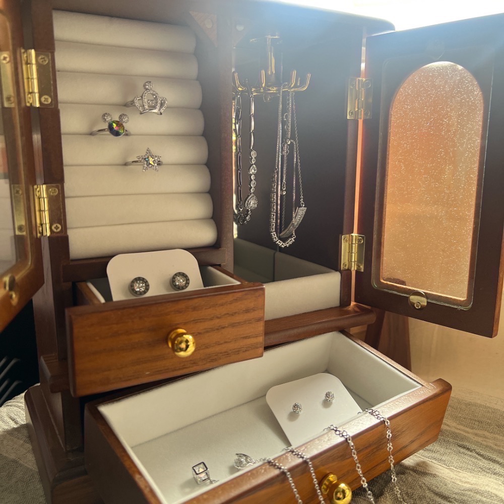 960-收納櫃❤️‍🔥復古收納珠寶盒💎仿舊實木櫃-細節圖2