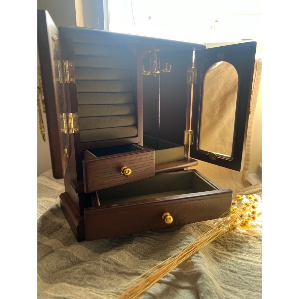 960-收納櫃❤️‍🔥復古收納珠寶盒💎仿舊實木櫃-細節圖4
