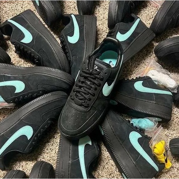 NIKE AIR FORCE 1 Tiffany & Co. AF1 聯名 黑綠 限定 925銀 DZ1382-001-細節圖2