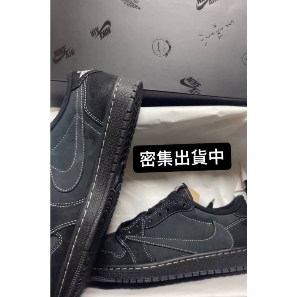 TRAVIS SCOTT X AIR JORDAN 1 LOW 黑武士 全黑倒鉤 DM7866-001-細節圖2