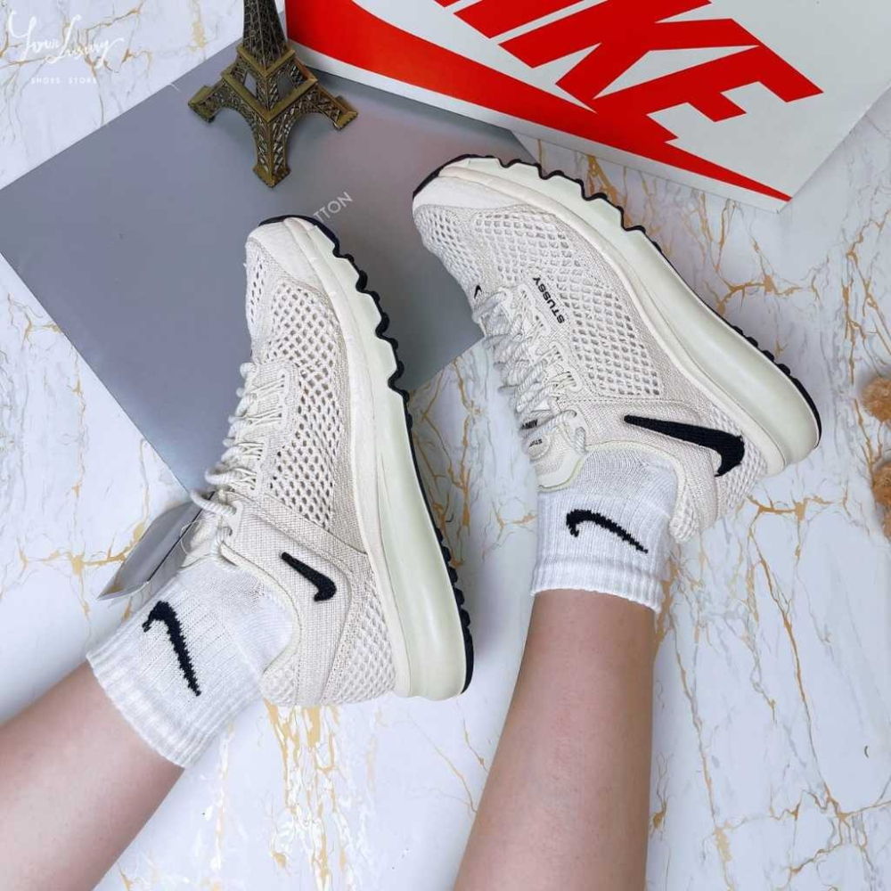 訂金 一哥 Nike Stussy x Air Max 2013 Fossil 沙色 米白 運動鞋 DM6447-200-細節圖3