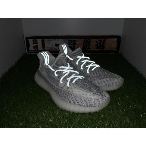 【一哥嚴選】adidas YEEZY BOOST 350 V2 Static 天使 鞋帶 反光 慢跑 男女 EF2905-細節圖2