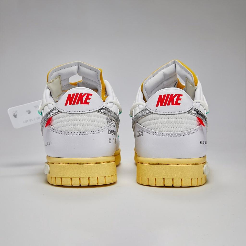 【一哥嚴選】Off White x Nike Dunk Low 01 of 50 聯名 1號 白銀 DM1602-127-細節圖4
