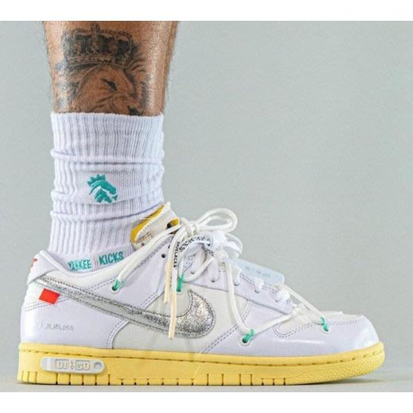 【一哥嚴選】Off White x Nike Dunk Low 01 of 50 聯名 1號 白銀 DM1602-127-細節圖6
