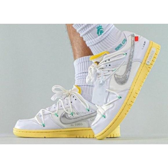 【一哥嚴選】Off White x Nike Dunk Low 01 of 50 聯名 1號 白銀 DM1602-127-細節圖7