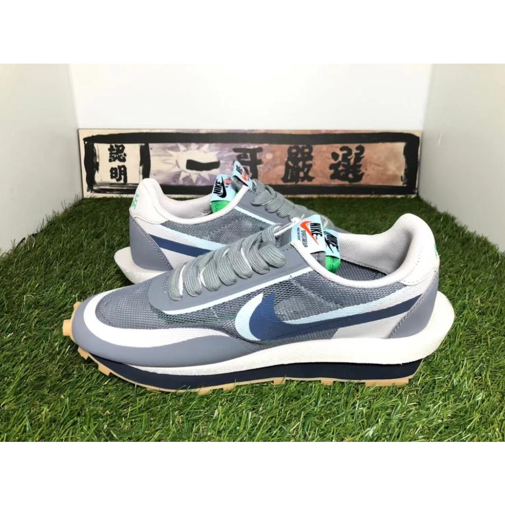 補貨【一哥嚴選】Clot x Sacai x Nike LDWaffle 三方 聯名 解構 藍灰 DH3114-001-細節圖3