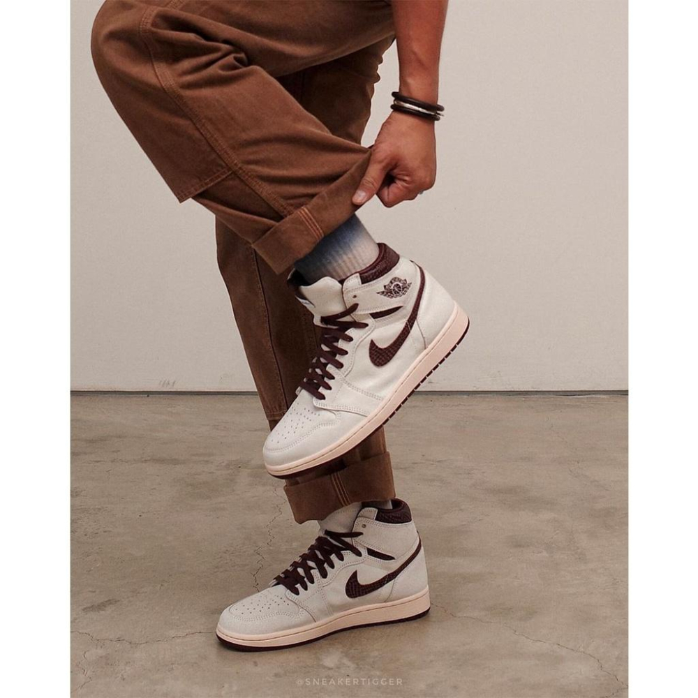 【一哥嚴選】A Ma Maniere x Air Jordan 1 High 聯名 蛇紋 高筒 DO7097-100-細節圖8