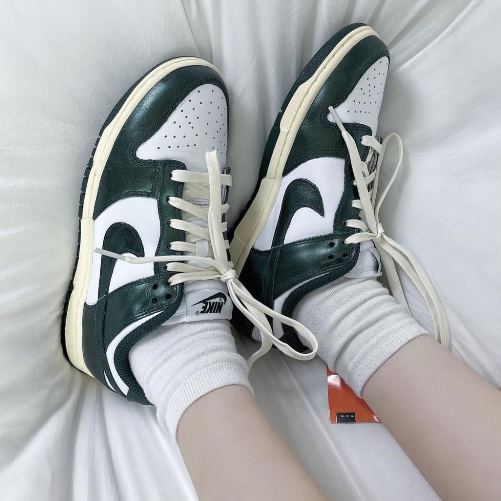 【一哥嚴選】Nike Dunk Low Vintage Green 白綠 奶油底 仿舊 籃球鞋 DQ8580-100-細節圖7