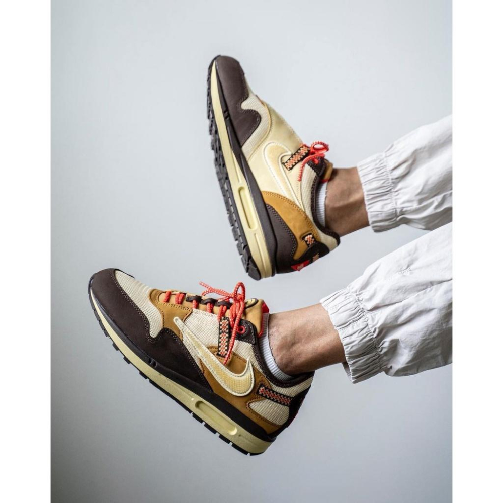 訂金【一哥嚴選】Travis Scott x Air Max 1 “Wheat” 聯名 咖啡 黃 DD9392-200-細節圖2