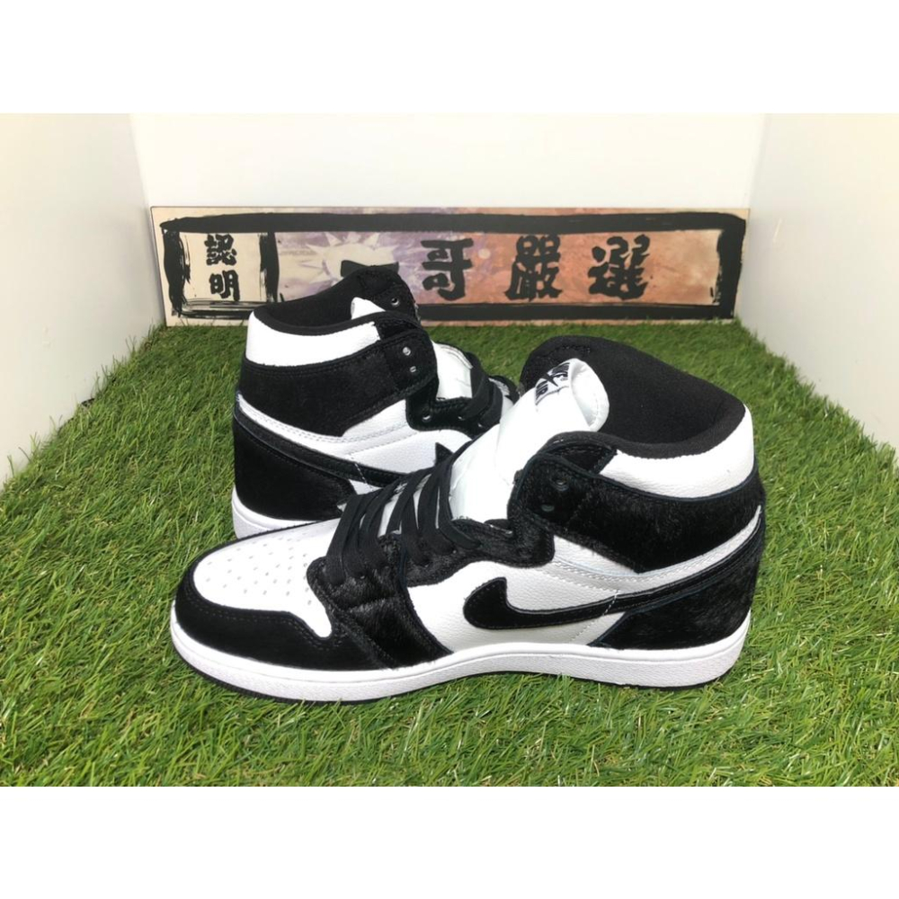 【一哥嚴選】Jordan WMNS Air Jordan 1 High OG 黑白 熊貓 絨毛 CD0461-007-細節圖2